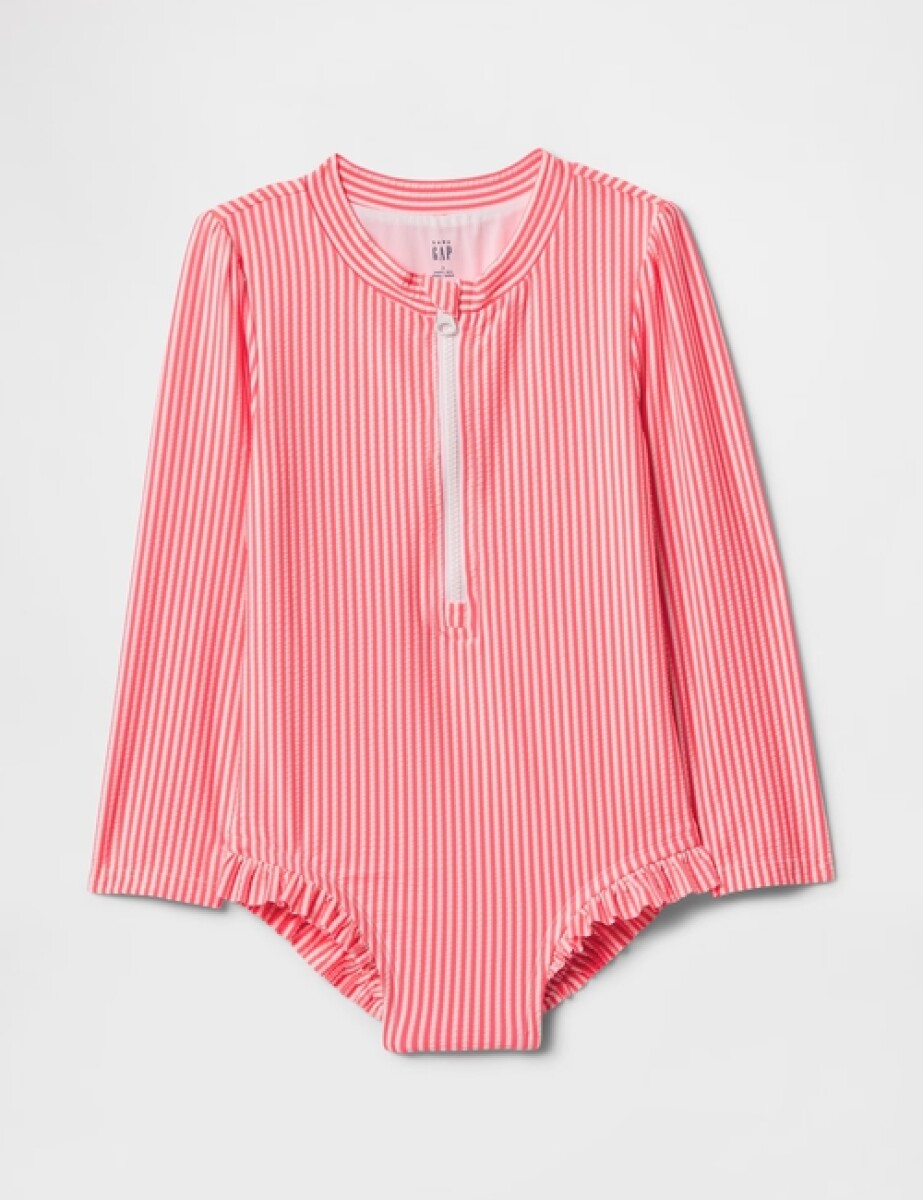 Traje De Baño Floreado Toddler Niña - Pink Stripe 