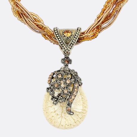 Collar Gema Mujer Varios Colores Beige