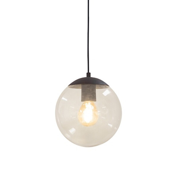Colgante globo negro vidrio ámbar E27 Ø200mm BM2010