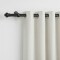 Barrote cortina de metal 1,5 m + 2 Soportes NEGRO