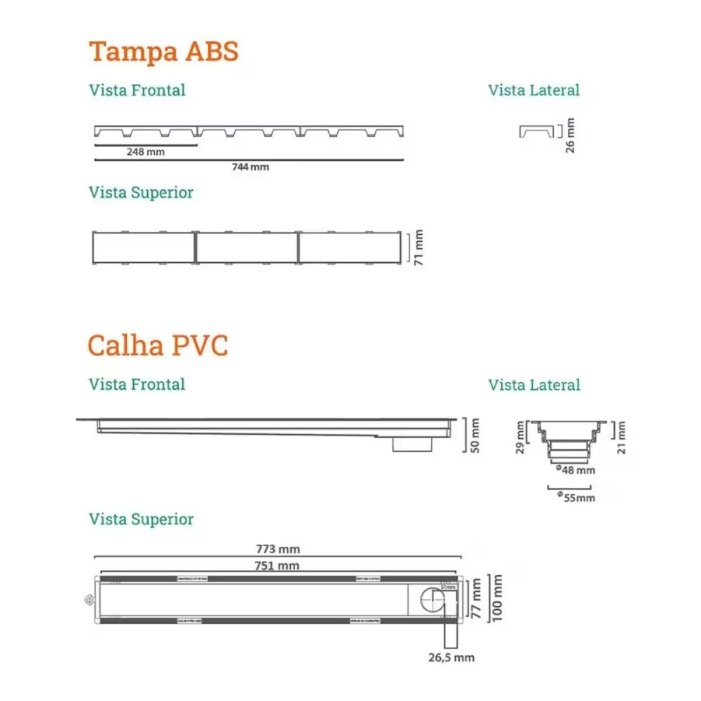 NOVII Receptaculo pvc c/sifon tapa gris75cm perforada Novii Receptaculo Pvc C/sifon Tapa Gris75cm Perforada