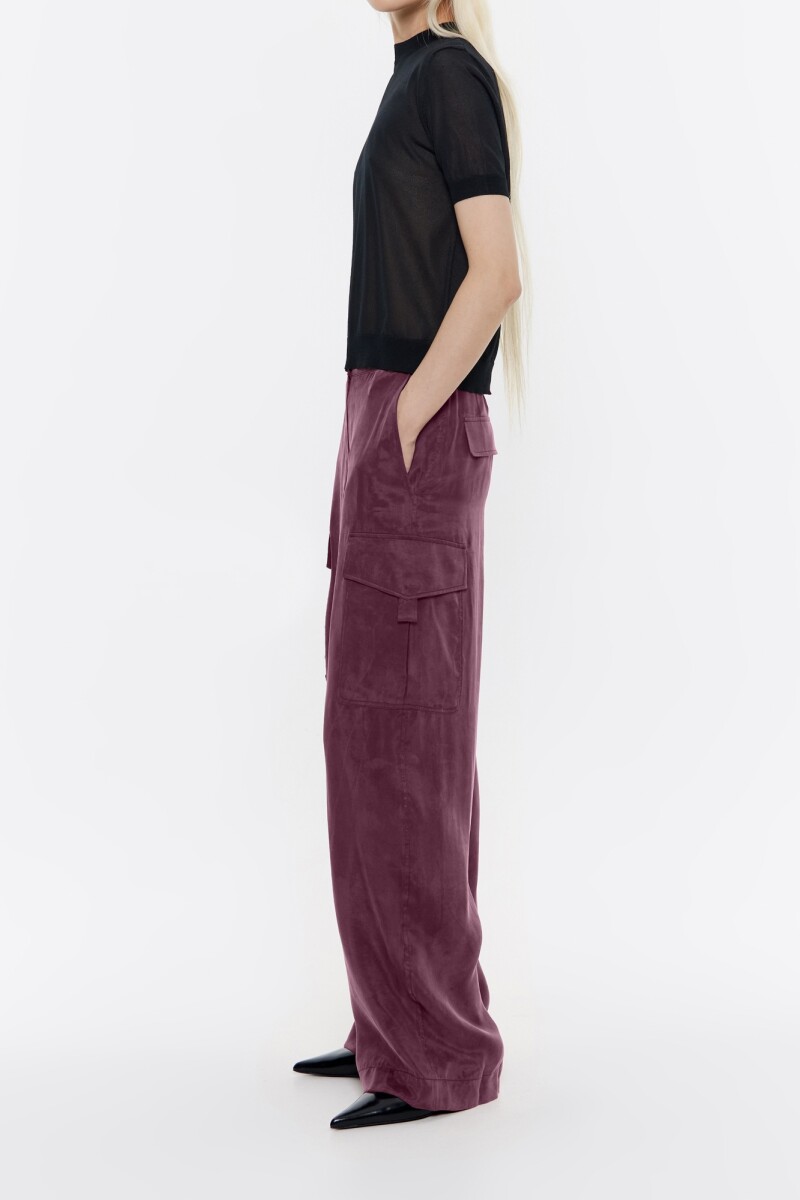 PANTALÓN FLUIDO CARGO Bordo
