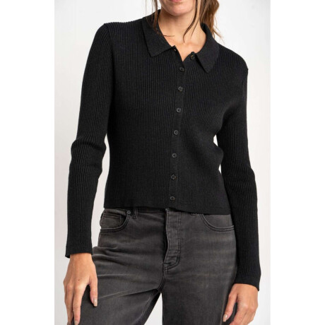 Cardigan Cuello Polo Negro