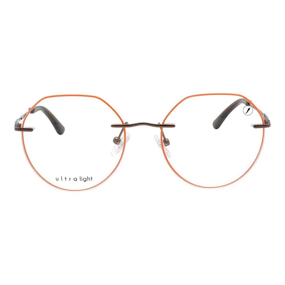 Lentes De Vista Ultralight Redondo De Acero Inoxidable Marrón/Marrón