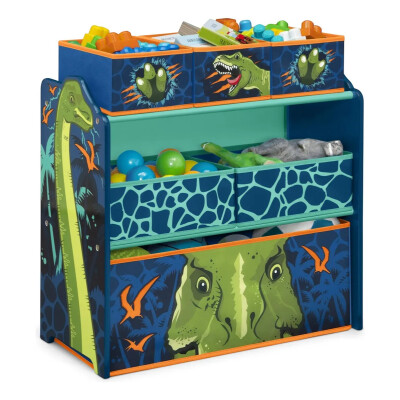 Organizador de juguetes con 6 compartimentos y diseño de dinosaurios Organizador de juguetes con 6 compartimentos y diseño de dinosaurios