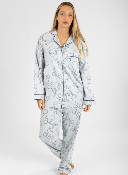 Pijama franela Celeste antique