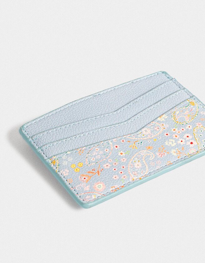 Tarjeteros Estampados Tarjetero Colorblock - Estampado Flores