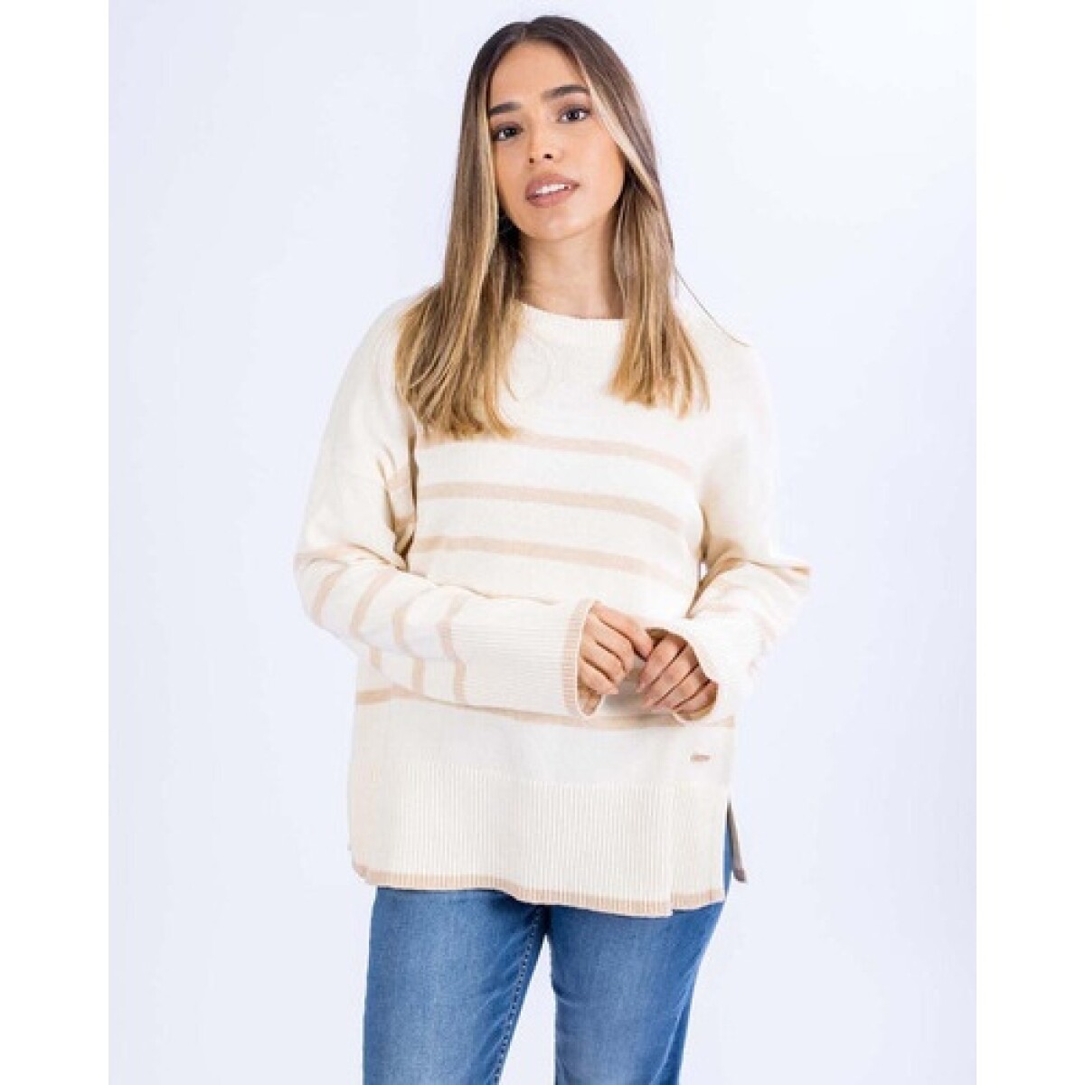 Buzo para dama a rayas UFO Mora Beige - 2XL 