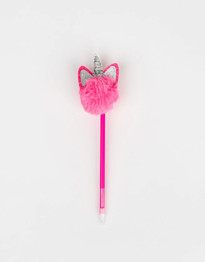 Lapices y Lapiceras Pompon Boligrafo Con Pompón - Fucsia Medio
