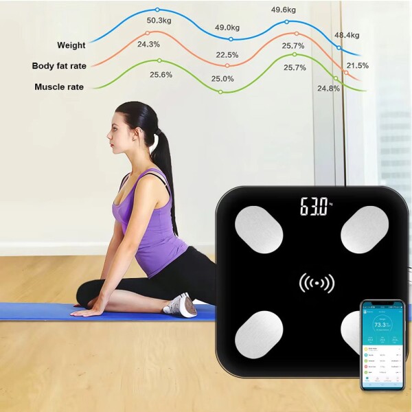 Balanza Inteligente Digital Baño App Smart Monitoreo180 Kg Color Variante Blanco