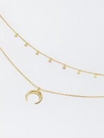 Collar Corto De Plata 925 Con Cuerno dorado