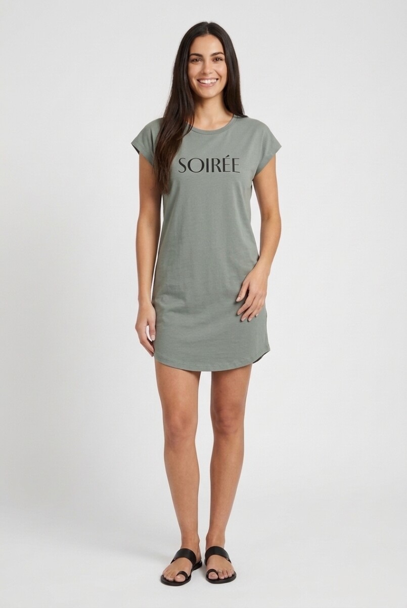 Vestido remeron estampado - Gris oscuro 