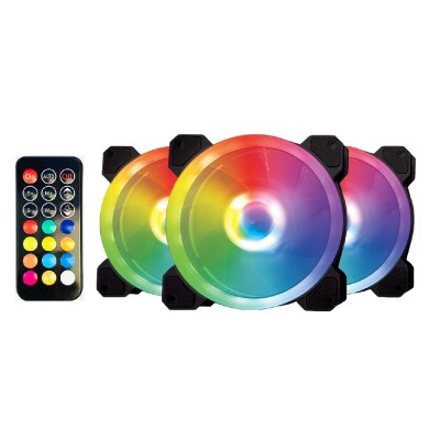 Kit Perseo Heleo 3 fanes Argb,Hub y Control Remoto Kit Perseo Heleo 3 fanes Argb,Hub y Control Remoto