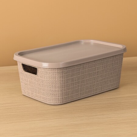 CAJA ORGANIZADORA SIMIL RATTAN 7LTS ROSA ROSA