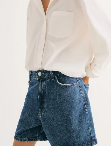 SHORT DE JEAN CINTURA ALTA AZUL