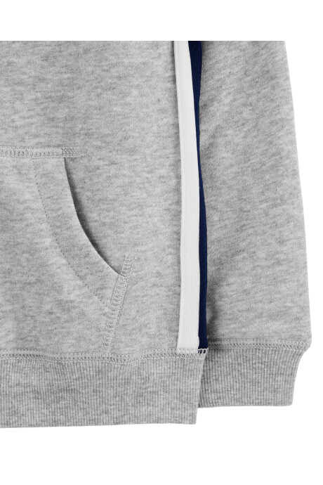 Campera de algodón con felpa, con franjas laterales, gris Campera de algodón con felpa, con franjas laterales, gris