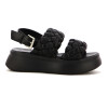Sandalias Mujer Darkness Tiras Trenzadas Negro