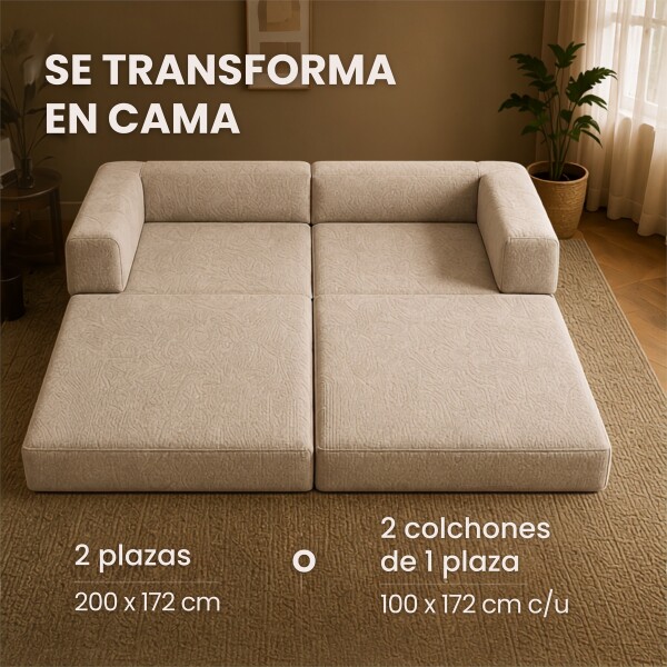 Sofá Sillón Cama ComboHome Teddy Premium 3 Cuerpos Corderoy Marrón 1