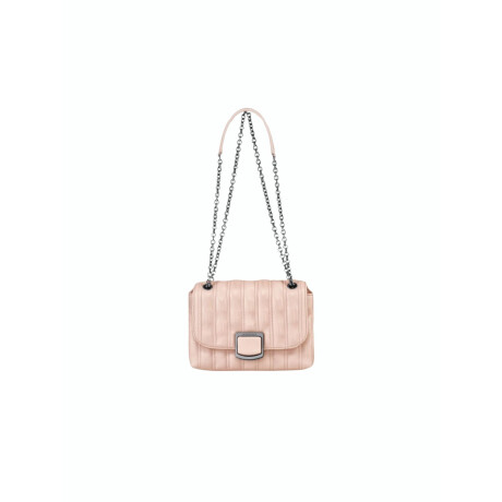 Longchamp -Cartera de cuero con solapa, Brioche Rosado