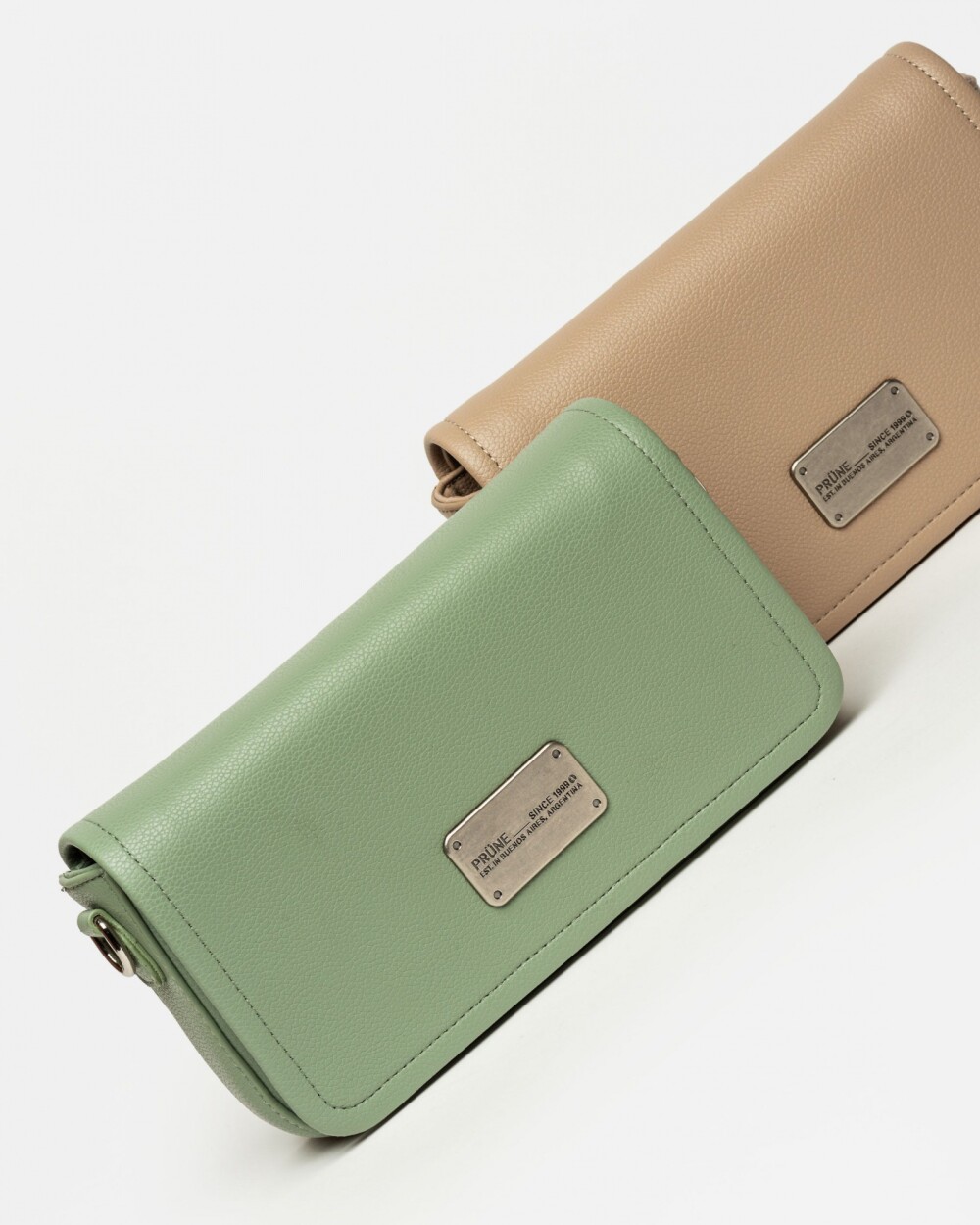 Bandolera Air en efecto cuero graneado Verde