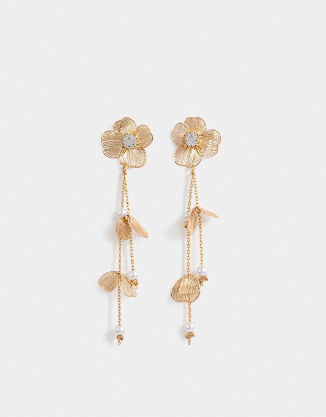 Aros Colgantes Cortos Filigrana Aros Colgante Largos De Filigrana - Dorado