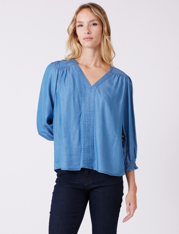 Blusa Lyocell Pespunte JEAN