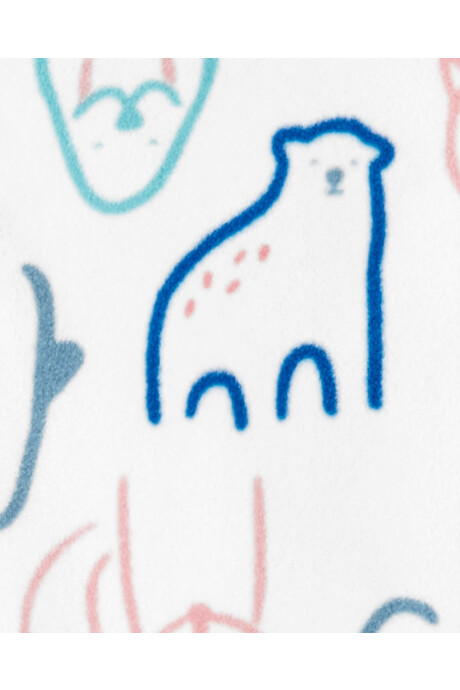 Pijama una pieza de micropolar, con pie, diseño animales. Talles 12-24M Pijama una pieza de micropolar, con pie, diseño animales. Talles 12-24M