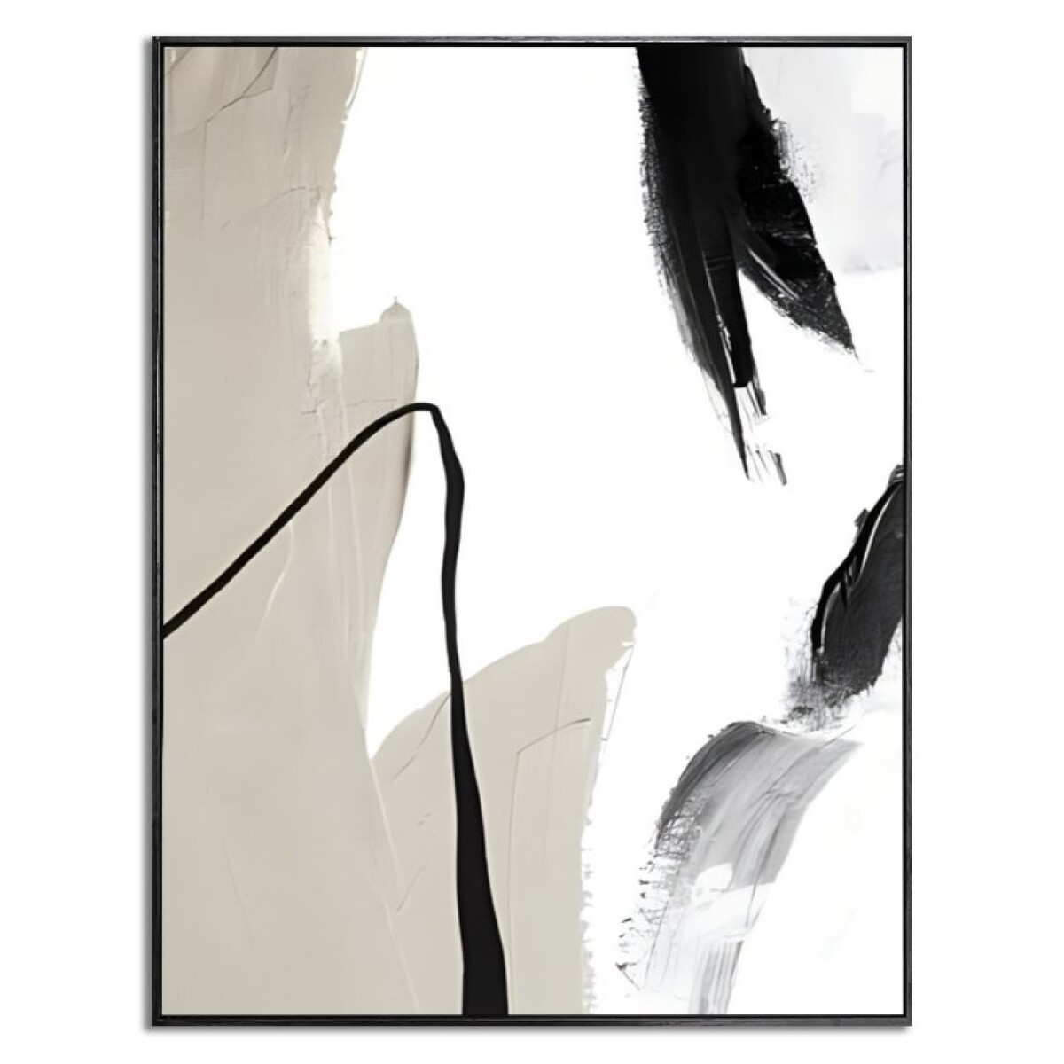 CUADRO CANVAS 30x40 MARCO ABSTRACTO BEIGE NEGRO 2 