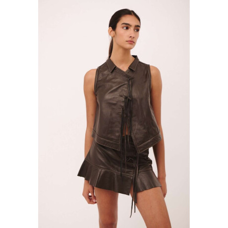 FALDA JAPONA COURO Chocolate