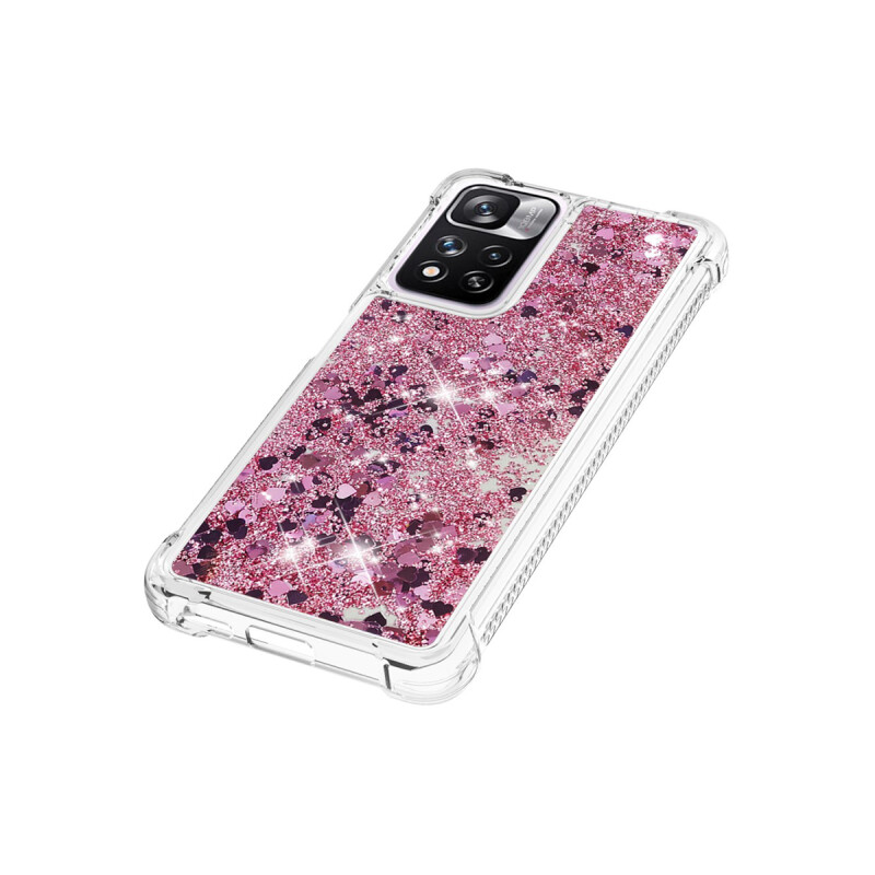 Protector Xiaomi Redmi Note 11 Pro con brillos de color rosa Protector Xiaomi Redmi Note 11 Pro Con Brillos De Color Rosa