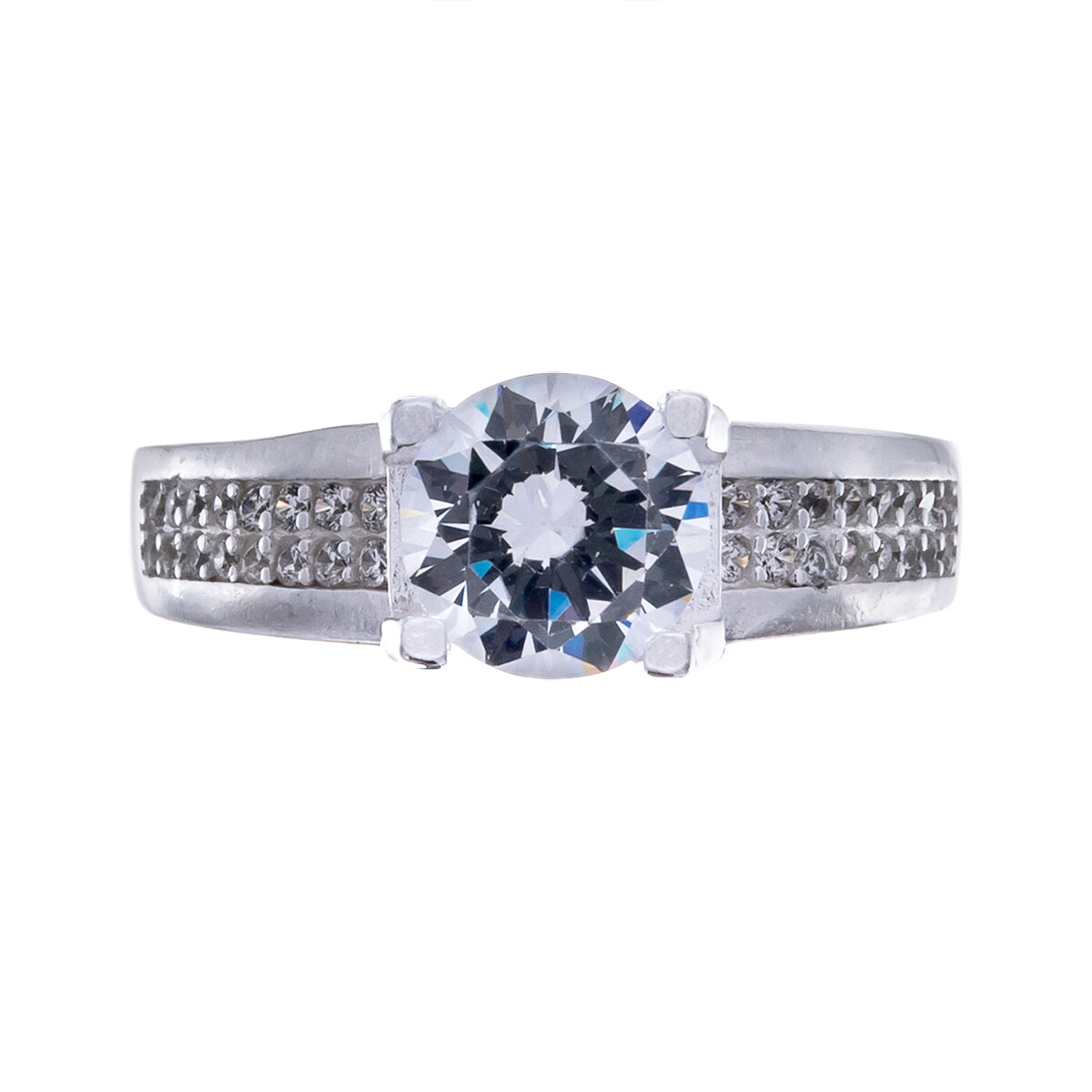Anillo de plata 925 con circonias, SOLITARIO. 