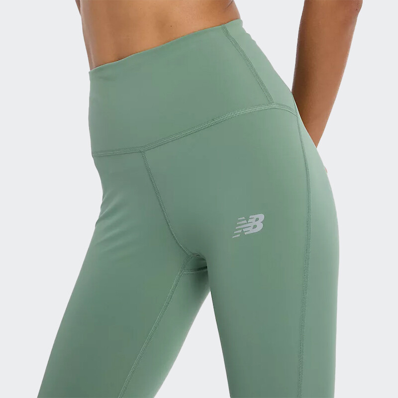 Calza New Balance Sleek High Rise Verde