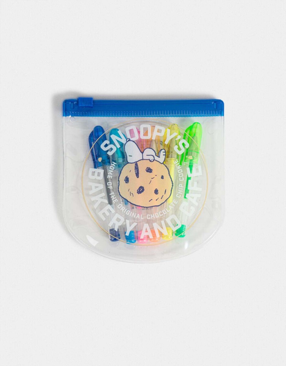 Set De Lapiceras ''snoopy'' - Combinacion Multicolor 