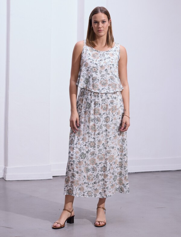 Vestido Maxi Printed CRUDO/MULTI
