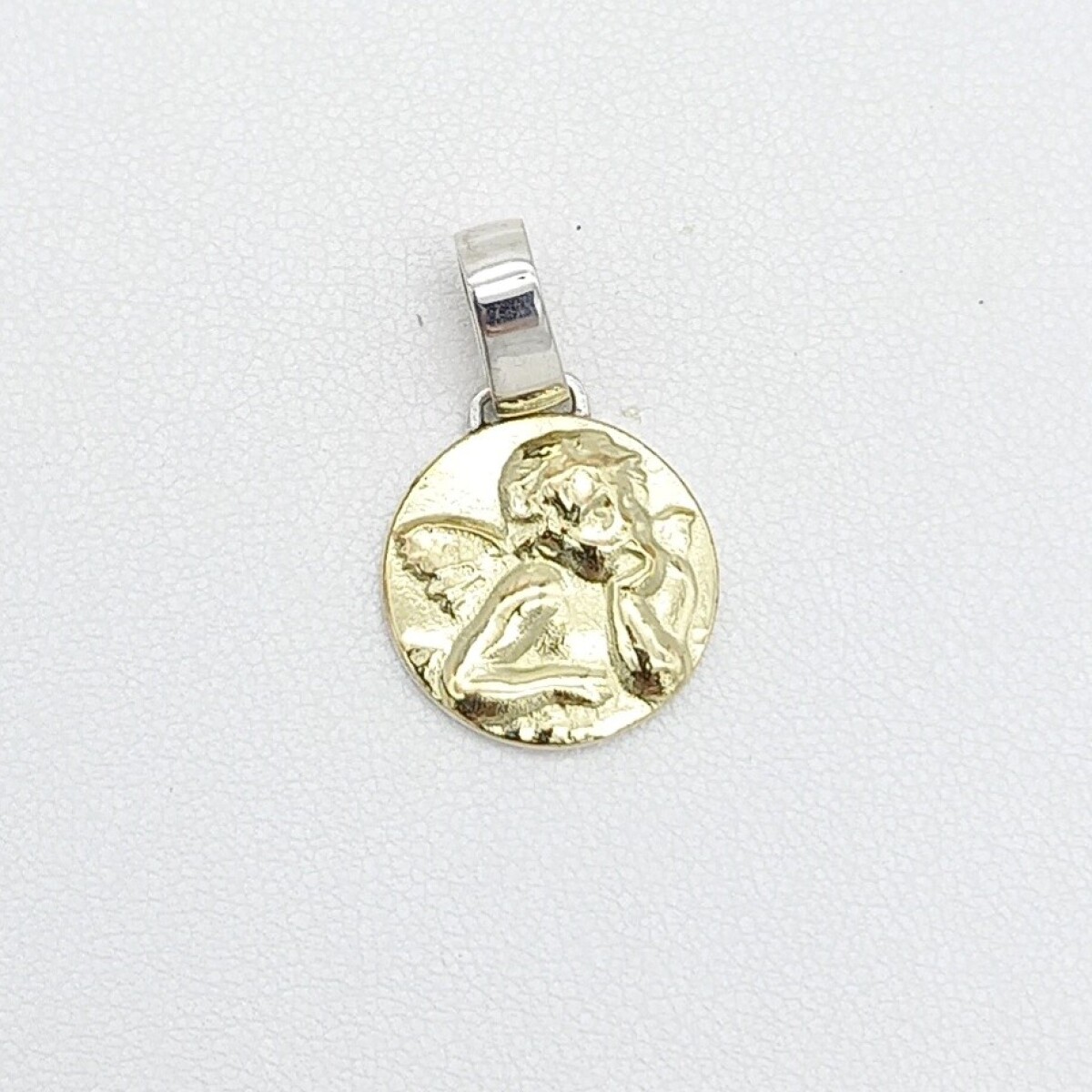 Medalla de plata 925 y double en oro 18 ktes, ANGEL SAN RAFAEL. 
