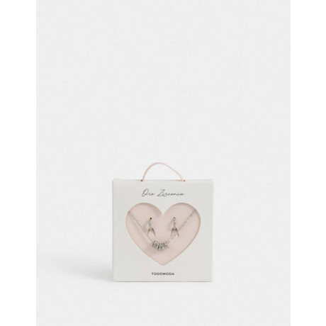 Set De Collar Y Aros Pasantes Bañado En Oro Plateado