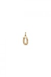 CHARM DE ALEACION DE METALES BAÑADO EN ORO DE 18 K CON FORMA DE LETRA U CON ARGOLLA Charm