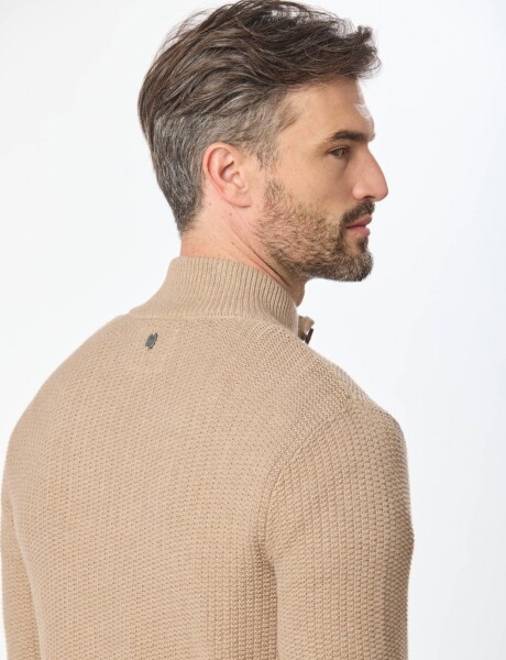 CARDIGAN GRUESO TEJIDO Beige