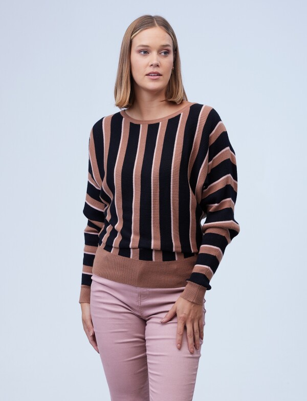 Buzo Dolman Color Block TOSTADO/MULTI