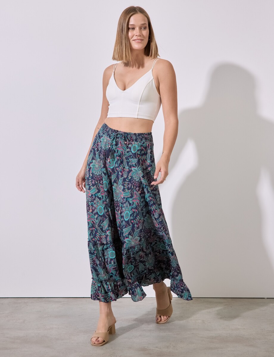 Falda Maxi Print - Multi/verde 