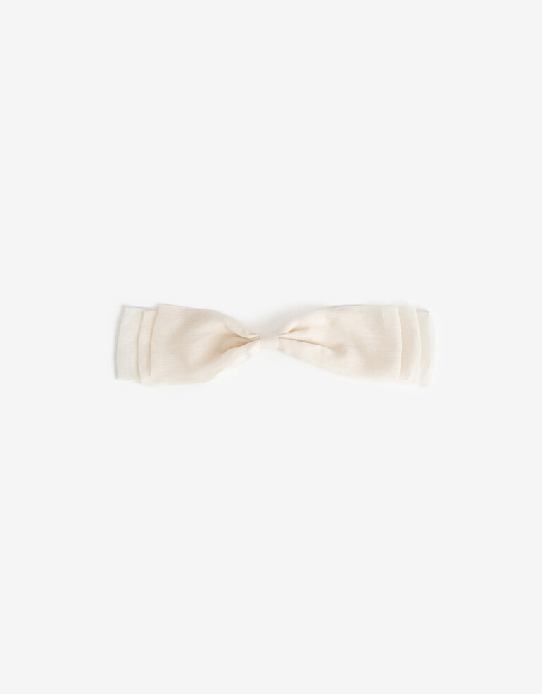 Hebillas Francesas Hebilla Francesa Moño De Organza. - Blanco Crudo