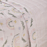 Cubrecama Col. Kids Arcoiris Rosa Y Verde