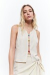 Top con piedras beige