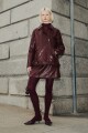 Chaqueta biker eco-cuero bordo