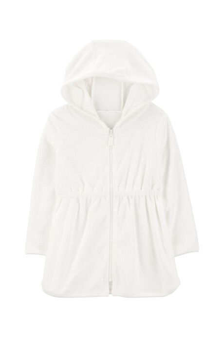 Bata de algodón terry, con capucha, blanca. Talles 2-5T Bata de algodón terry, con capucha, blanca. Talles 2-5T