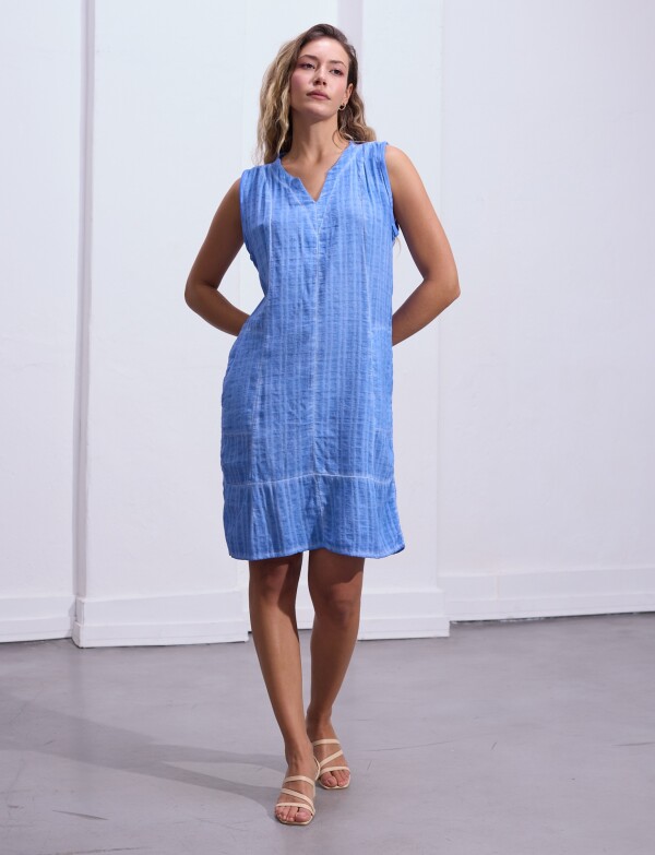 Vestido Solid CELESTE OSCURO