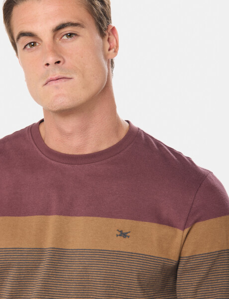 REMERA RAYADA Bordo