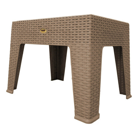 Mesa Ratona Auxiliar Jardín Patio Rattan Exterior UV Capuccino