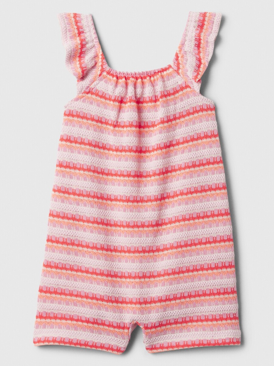 Enterito Crochet Toddler Niña - Pink Stripe 