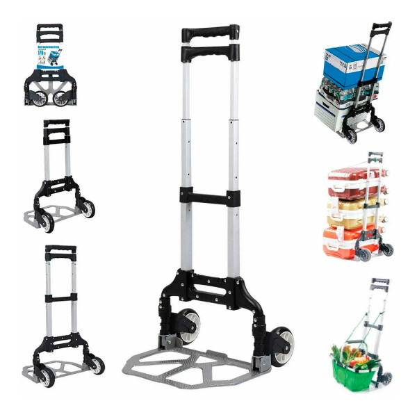 Carro De Mano Carrito Plegable De Carga Aluminio Hasta 75kg Carro De Mano Carrito Plegable De Carga Aluminio Hasta 75kg